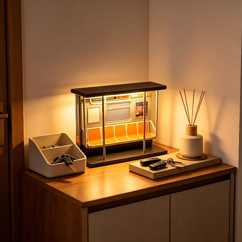 NYC Subway Train Lamp, Cozy Night Light, 3D Printed Subway Train Lamp, Ambient LED Night Light For Home Office Decor