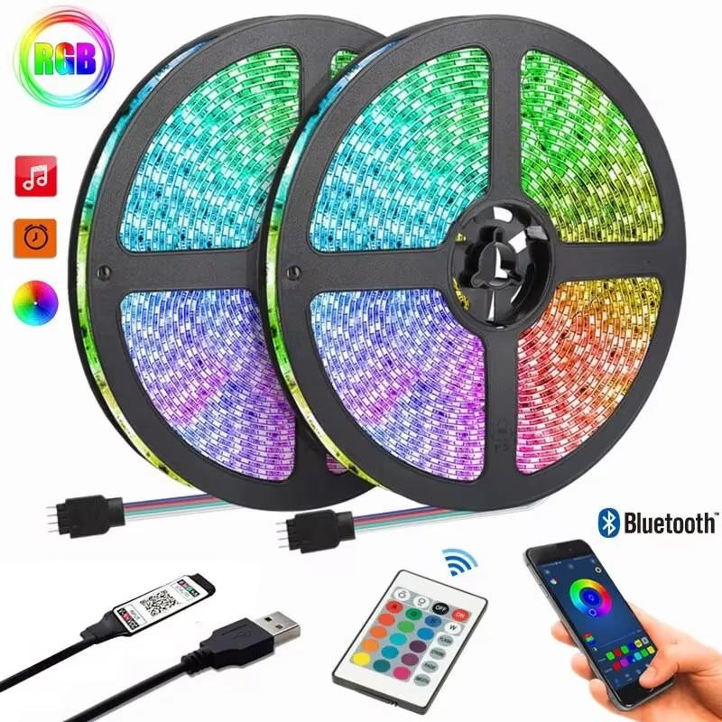 Rgb Usb Led Strips Light 5Volt 1-30M Festoon Led Light Bluetooth Remote Control Led Light Bedroom Room Ice Ribbon String Tape