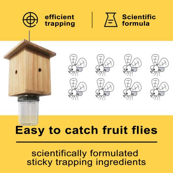 Деревянная ловушка для пчел в форме куба, не требующая особого ухода, с бутылкой