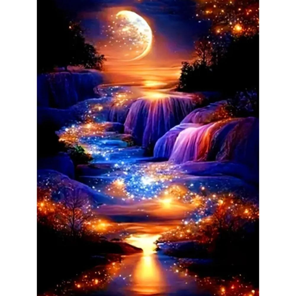 30x40cm Full Round Drill Round Drill Mosaic Fantasy Paintings  Interior Decoration