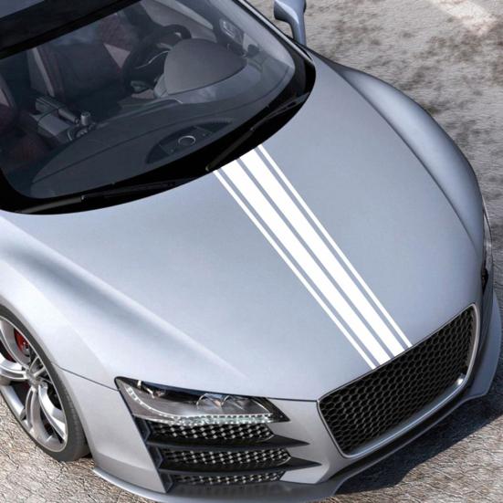 D-1040 стильная наклейка на крышку двигателя автомобиля декор в полоску эмблема повязка авто наклейка