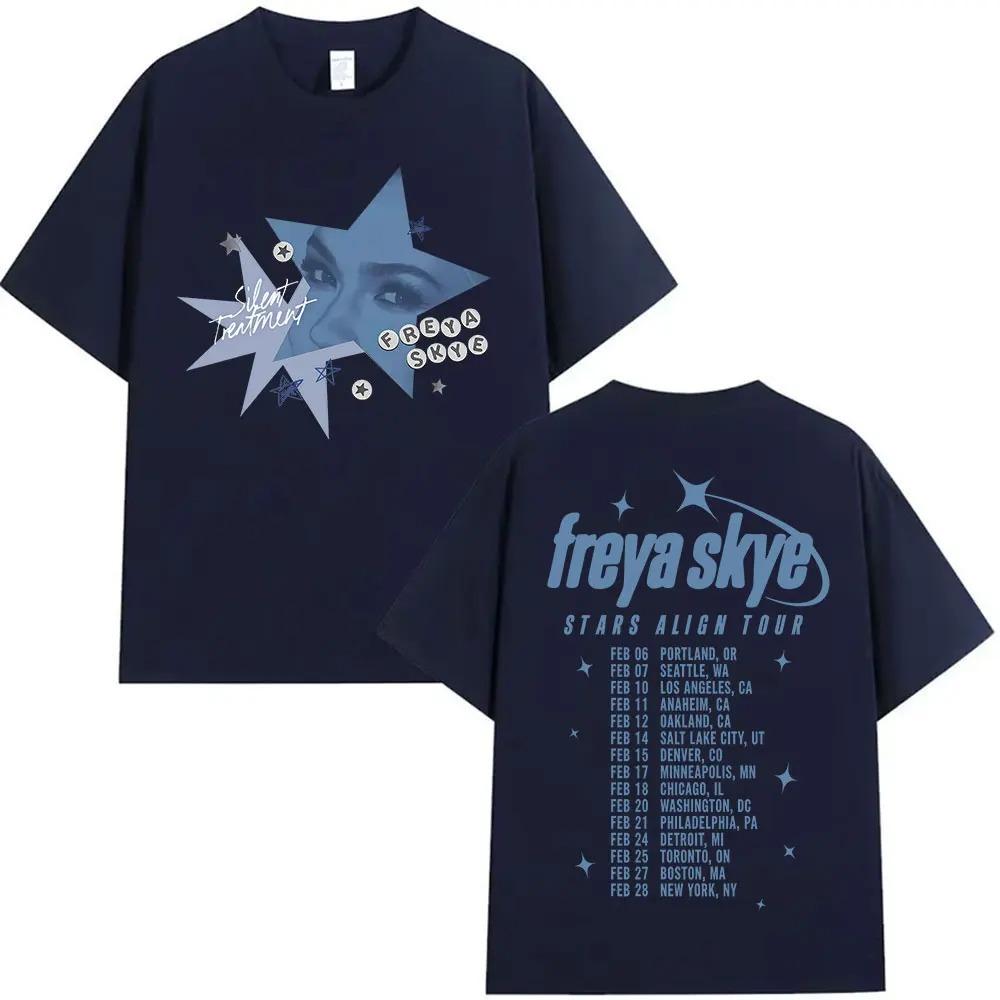 Freya Skye Stars Align Tour 2025 Fan Shirt Vintage Washed Cotton Unisex Loose Fit Pop Streetwear Women And Unisex Tshirts