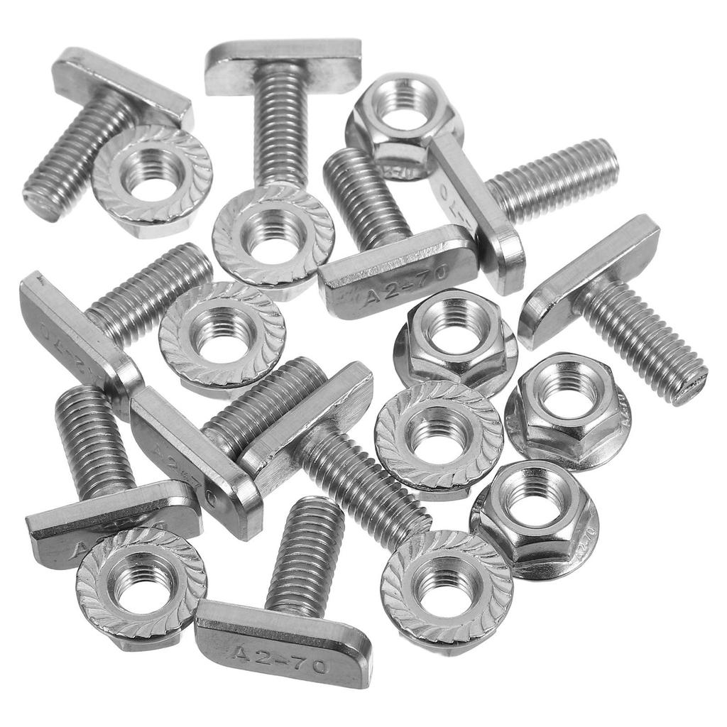 10 Sets Stainless Steel T Slot Flange Bolts M8 Thread Sliding Screws Hydrofoil Tracks Mounting Aluminum Profile Robust Precision
