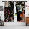 2 шт./компл. Бохо цветочные светонепроницаемые шторы для спальни, винтажные богемные тропические цветы, интерьерные шторы с люверсами, оконные драпировки