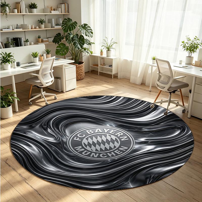 Bayern Munich Printed Round Crystal Velvet Rug Soft Non Slip Floor Carpet For Bedroom Holiday Gift