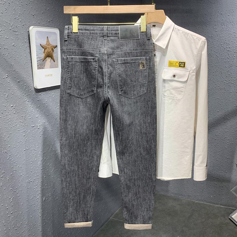 Мужские облегающие джинсы с вышивкой: Эластичный, мягкий, стильный и подходит для всех сезонов