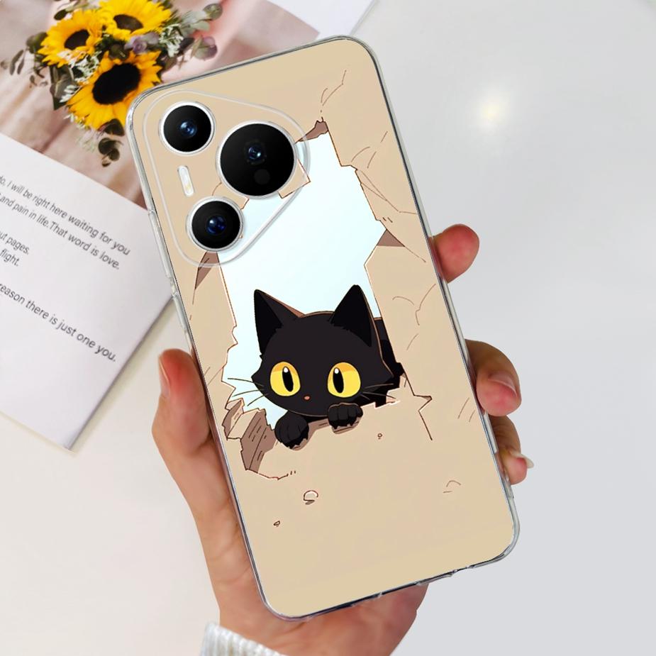 Чехол для Huawei Pura 70 Милый мультяшный расписной чехол Прозрачный силиконовый чехол для телефона Для Huawei Pura 70 Pro Plus Pura70 Pro + Мягкий чехол