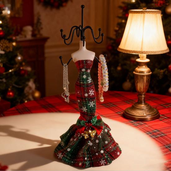 Рождественское дерево для хранения украшений Манекен Подставка для украшений Держатель для ожерелий Органайзер для серег и колец Дисплей
