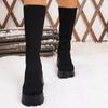 2025 Новый стиль женские сапоги на высоком каблуке вязаные теплые женские эластичные носки сапоги для сцены подиума повседневные женские модные сапоги без застежек