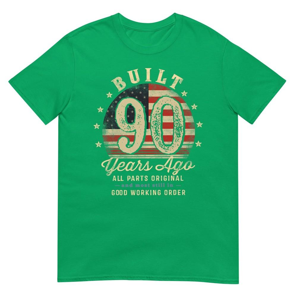 Built 90 Years Ago Funny 90th Birthday Usa Flag Tshirt