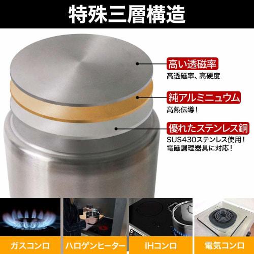 SUGGEST Stainless Steel Pot, Induction Compatible, Available in Various Sizes, Commercial Grade, Suitable for Gas, Halogen, and Electric Stoves, Rust-