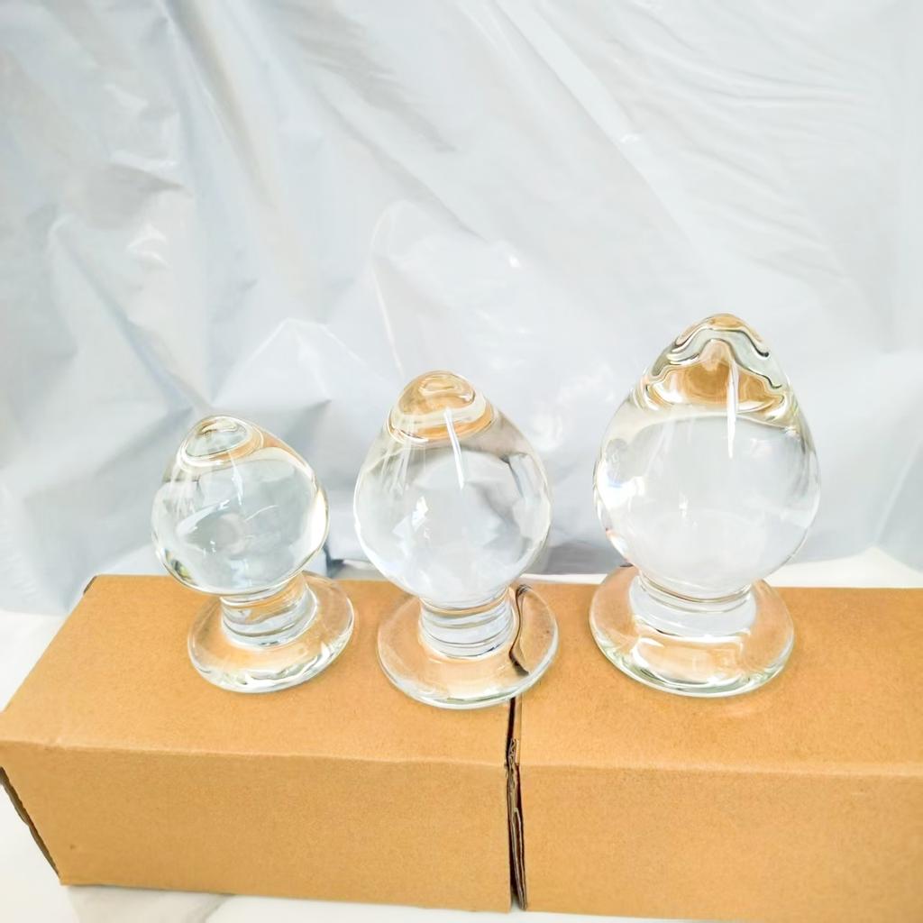 VaHppy Glass анальные пробки Круглые Сердце 5.5/6/6.5см От Новичка до Пепла Гей Секс-Игрушки Продукты для Взрослых Пар