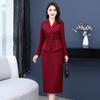 Winter Fashion Slim Wedding Mother's Dress High Quality Fake Two Piece Woolen Dresses