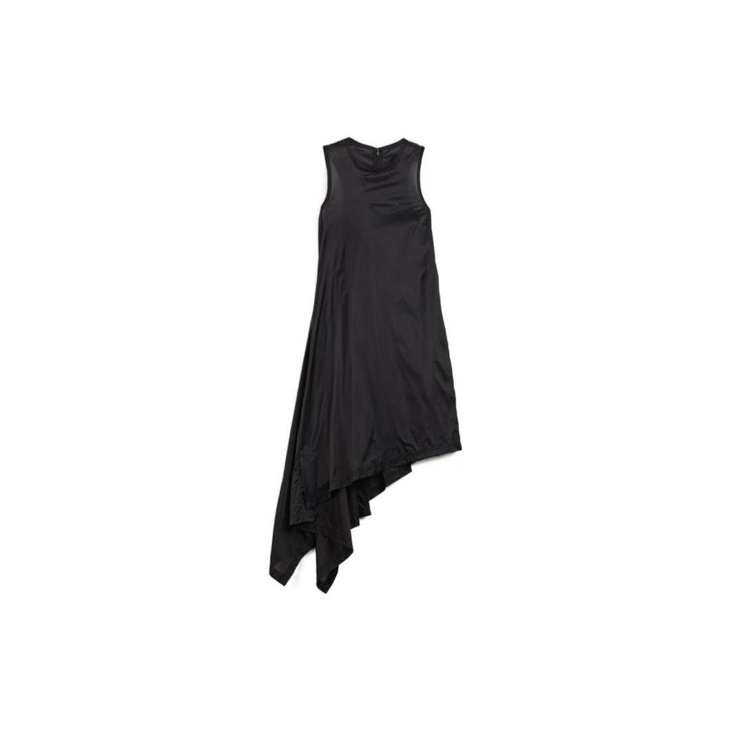 Y-3 SS23 Solid Color Asymmetrical Hem Sleeveless Dress Women Dresses Black H63039