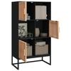 VidaXL Highboard Black 70x35x125 Cm Engineered Wood, Sideboard, Storage Furniture, Cupboard, Cabinet, Living Room Furniture, 352137