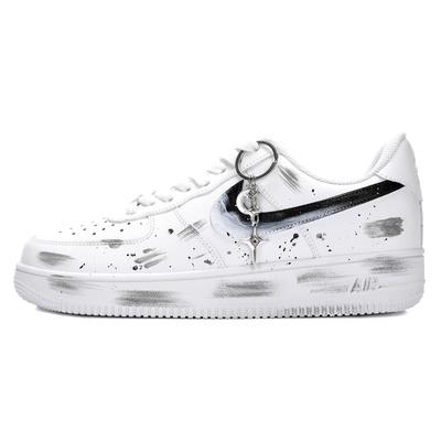 Nike Air Force 1 Нескользящие, Износостойкие, Легкие Низкие Кеды для Скейтбординга Мужские Черно-белые CW2288-111(Команда18-)