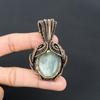Aquamarine Gemstone Handmade Pure Copper Wire Wrapped Pendant Jewelry