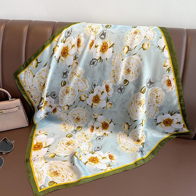 Модные платки, шейные шарфы, женские маленькие шали, бандана, платки на голову 70 см