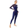 Jazz Dance Jumpsuit Rhythmic Gymnastics Stage Performance Wear Figure Skating Gymnastics Dance Costume Women Rhinestone Open Back Jumpsuit