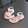 Сандалии для девочек 2024 Летняя детская обувь Модные легкие мягкие балетки для малышей Сандалии с открытым носком Повседневная пляжная детская обувь на липучке