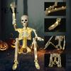 Cemetery Themed Landscaping 36 Inches LED Light Up Halloween Skeleton, 3FT Life Size Full Body Skeleton with Lights Posable Plastic Human Bones