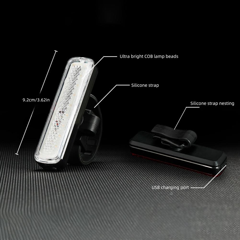 Задний фонарь для велосипеда RGB LED USB 750 мАч Велосипедные фары Режим памяти Радуга Предупреждение Водонепроницаемый шлем Скутер Задний фонарь