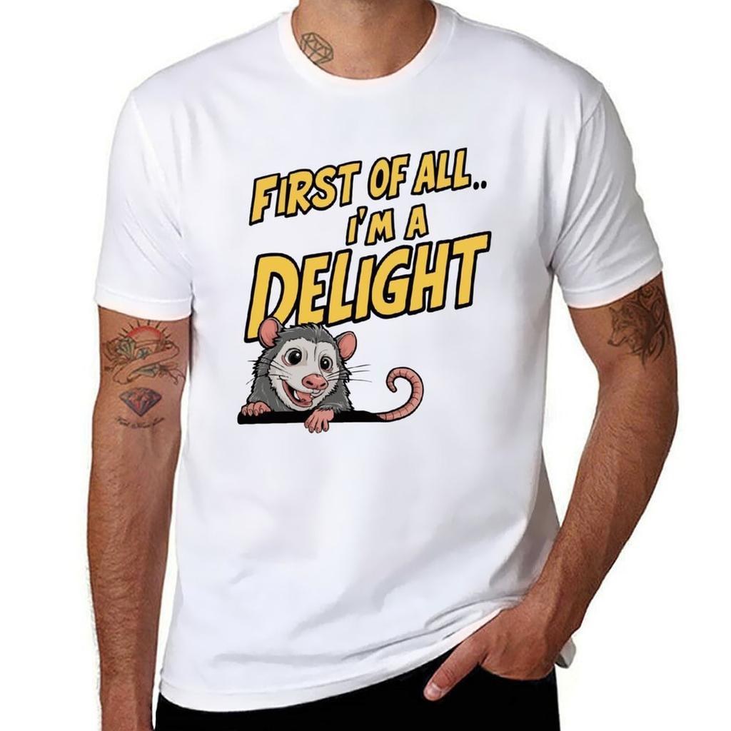 Funny Possum Jokes First Of All Im A Delight Possum Tshirt Soft Touch Basic Cotton Tshirt