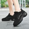 Чисто черные кроссовки женские летние тонкие на толстой подошве с мягкой подошвой легкие полностью черные модные повседневные рабочие туфли большого размера