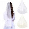 Bridal Veil Comb with Adjustable Curvature Multi-Layer Design Curved Hair Comb Weddings Parties Photography Veil