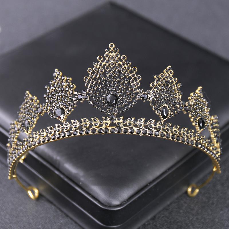 Baroque Birthday Crown Hair Accessory High End Travel Photography Crown Headwear Halloween Bun Hair Band Accessory
