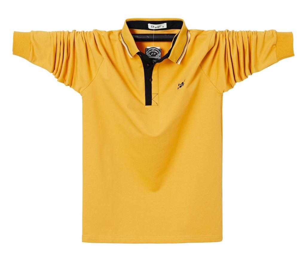 New Men's Business Moisture Wicking Casual-Long Sleeve Lapel T Shirt Lightweight Soft High Quality Fabric Anti-z Wrinkle Breathable Cotton Polo Shirt