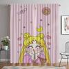 Sailor Moon Shades Partition Modern Living Room Curtains 2 Pieces Шторы для спальни Оконные занавески Хэллоуин Украшение для детей