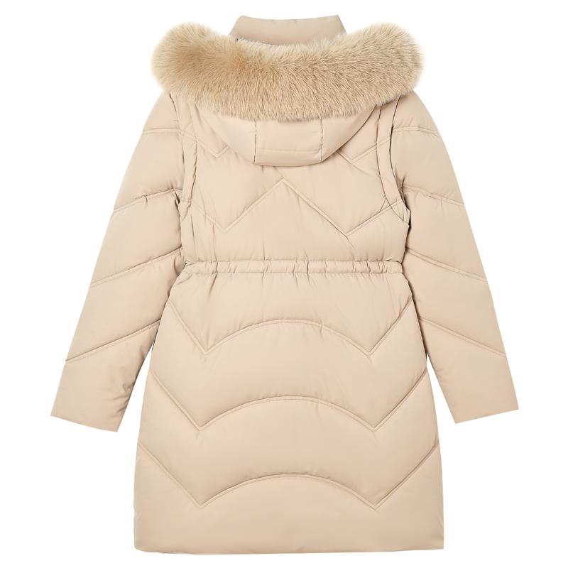 Модные зимние женские длинные парки с капюшоном и воротником из искусственного меха, толстая теплая куртка, съемные рукава, женские пальто