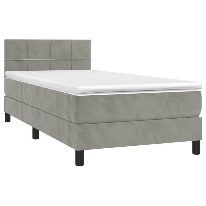 Maison Exclusive - Sommier à lattes de lit et matelas Gris clair 100x200cm Velours