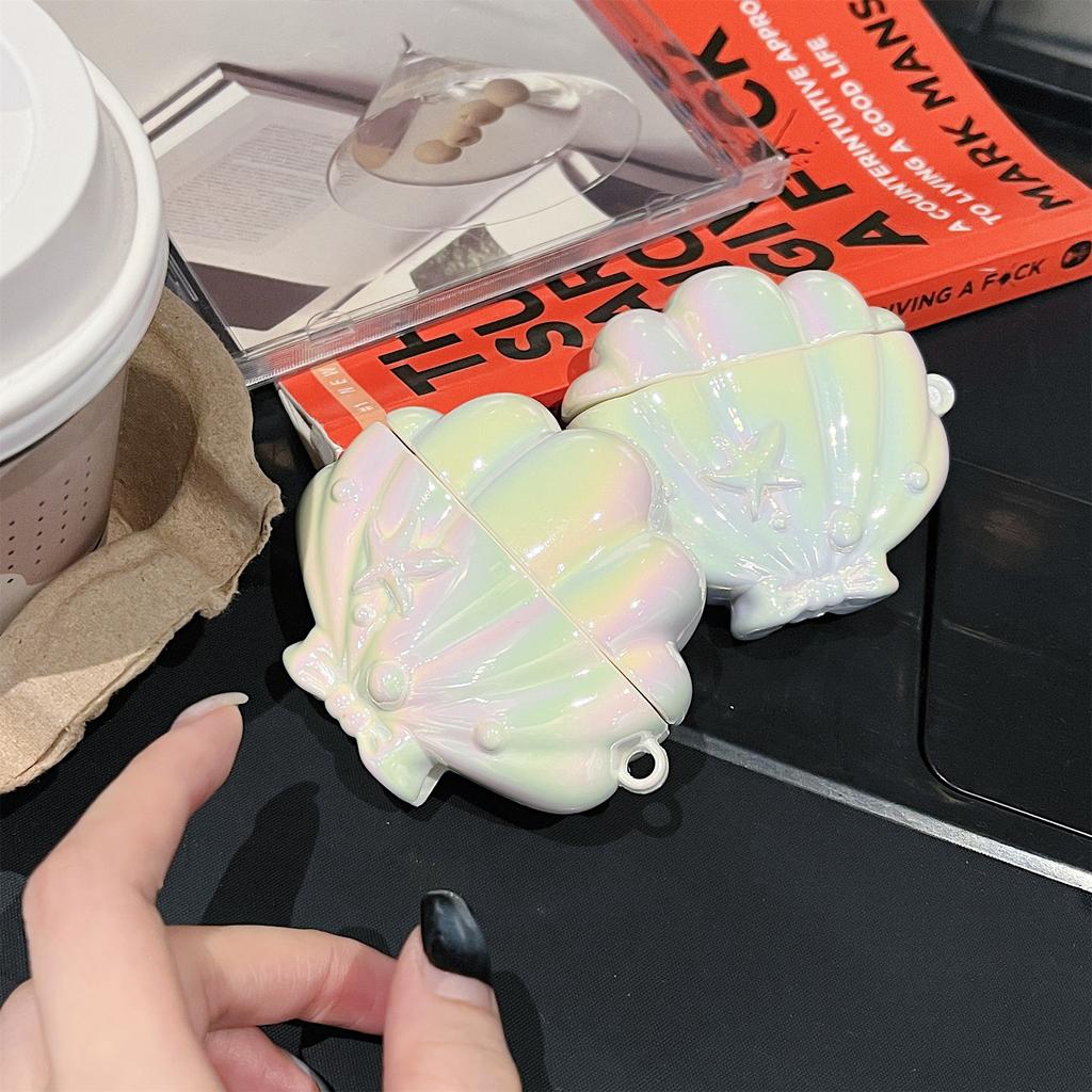 Plating Seashell Case For Huawei Free Clip 6i 5i Buds 5 4E Pro 2 3 SE2 Protective Sleeve Earphone Accessories With Pendant Cover