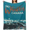 Винтажное Полотно-Одеяло Whistler Canada Ski Poster Фланелевая Ткань Свободный Винтаж для дивана Одеяла