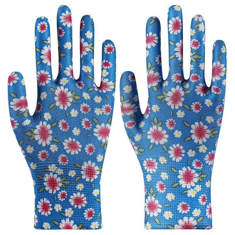 Lightweight Breathable Nylon Gardening Gloves - Wear-Resistant, Multi-Color Patterns
