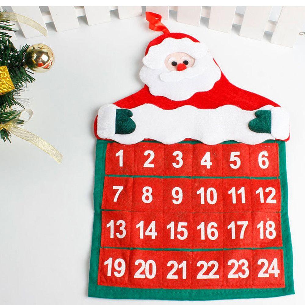 Lobby Decorations Non-woven Fabric Santa Claus Countdown Xmas Decor Christmas Advent Calendar