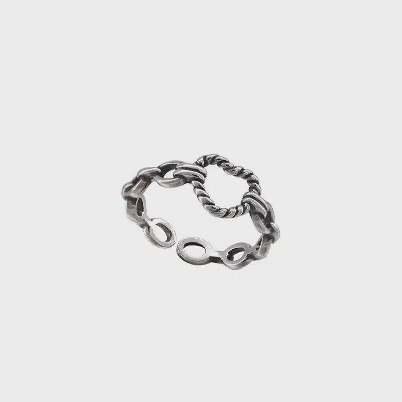 Thai Silver Retro Love Ring: High-End, Neutral Style, Light Luxury Index Finger Jewelry