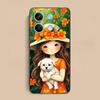 Чехол для мобильного телефона Xiaomi Redmi Note 14 13 12 11 S Pro Plus 4G 5G, матовый TPU, с рисунком девочки и щенка, цветной