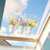 Creative Iron Bucket Butterfly Flower Home Beautification and Decoration Glass Static Window Stickers