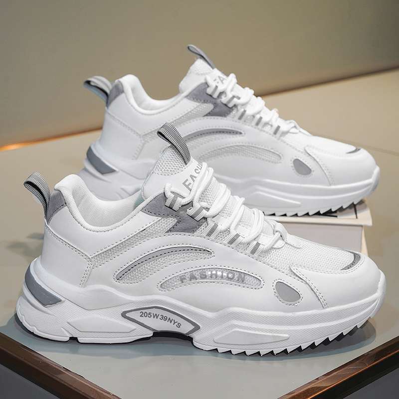 Men's Shoes Summer Breathable 2025 New Sports Shoes Men's Mesh Running Casual Little White Platform Dad Trendy Shoes