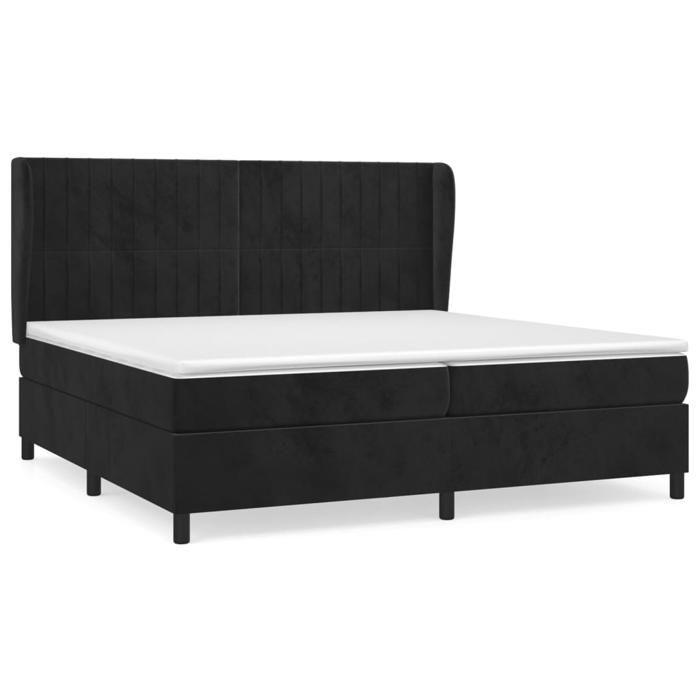 Maison Exclusive - Sommier à lattes de lit et matelas Noir 200x200 cm Velours
