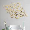 24pcs 3D Circles Mirror Wall Sticker DIY Decal Vinyl Mural Home Decor Removable