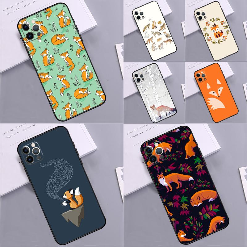 Fox Animal Pattern Bumper Case For iPhone 16 14 15 Pro Max 11 12 13 Pro Max Mini XR 16e 16 15 Plus Phone Cover