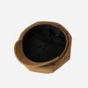 British Style Pu Leather Beret Belt Buckle Painter Hat Fashion Suede Octagonal Hat  Streetwear