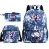 New Schoolbag Animation Three-piece Set Heat Transfer Schoolbag Small Shoulder Pencil Bag Primary and Secondary School Students Backpack