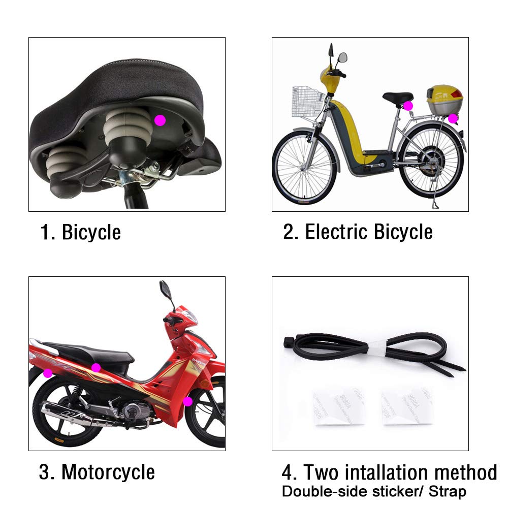 Mengshen 113dB Wireless Anti-Theft Motorcycle/Bicycle/Bike Anti-Theft Alarm, Waterproof and Super Strong, Z08