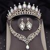 Банкетный набор для вечеринки, хрустальные свадебные украшения, наборы с короной, ожерельем, серьгами, свадебные наборы для женщин, роскошные диадемы, наборы с ожерельем, мода