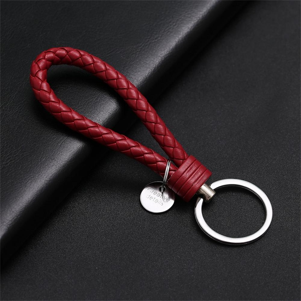 2Pcs Creative PU Leather Braided Rope Keychain Car Key Ring For Women Men Fashion Key Holder Accessories